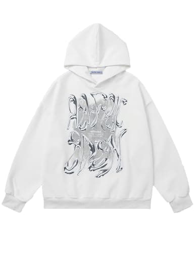 Aelfric Eden Womens Hoodies Oversized Graphic Hoodies Unisex Y2k Heavyweight Hoodie Pullover Trendy White Large