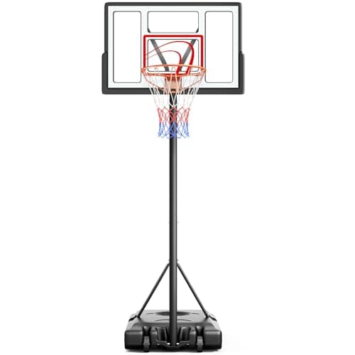 TONBUX Adjustable Basketball Hoop Outdoor 10FT, Basketball Portable Hoops & Goals, 44 Inch Backboard, for Kids, Youth, and Adults in The Backyard, Driveway