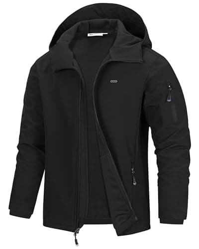 33,000ft Men's Hooded Softshell Jacket Waterproof Lightweight Insulated Windbreaker Fleece Lined Rain Shell Jacket