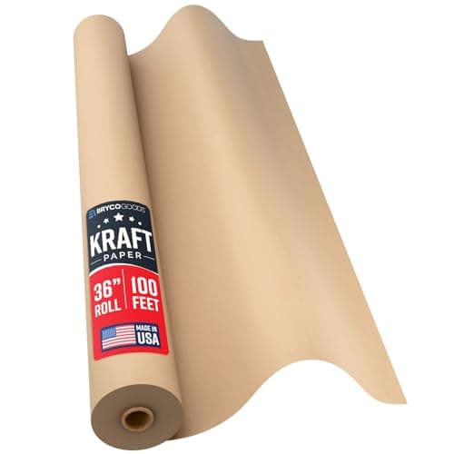 Large Brown Kraft Paper Roll - 36" x 1200" (100 ft) - Made in USA - Ideal for Gift Wrapping, Packing, Moving, Postal, Shipping, Parcel, Wall Art, Crafts, Bulletin Boards, Floor Cover or Table Runner