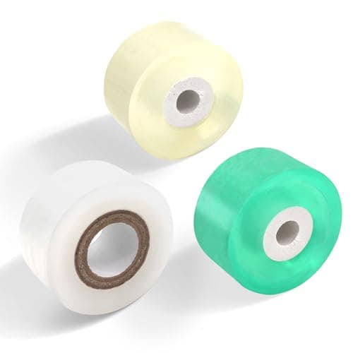 HAINANSTRY Grafting Tape 3PCS, Stretchable Garden Grafting Tape for Fruit Trees, Tree Plant Tape, Plants Repair Tapes for Floral Fruit Tree, Budding Tape(Green & White & Yellow)