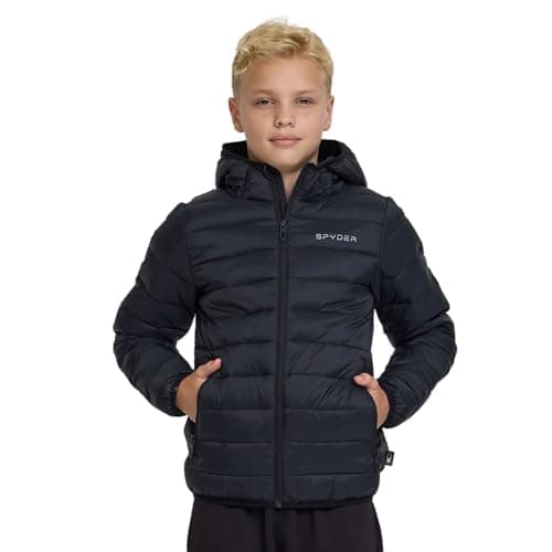 Spyder Packable Boys Puffer Jacket with Hood, Lightweight Boys Winter Jacket
