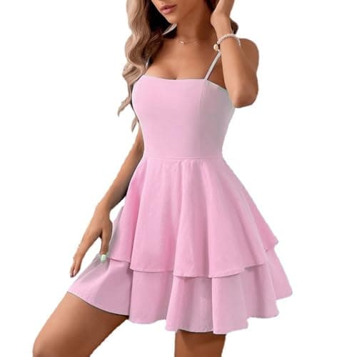 BNGD Women's Backless Bow Tie Short Dress 2025 Summer Models Sexy Halter Dresses Homecoming Dresses (Small,Pink)