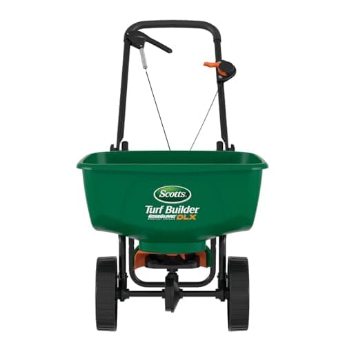 Scotts Turf Builder EdgeGuard DLX Broadcast Spreader for Seed, Fertilizer, Salt, Ice Melt, Holds up to 15,000 sq.ft. Product