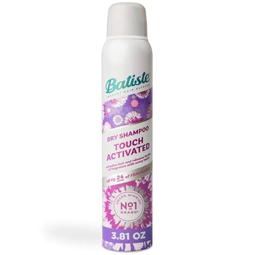 Batiste Touch Activated Dry Shampoo, Up to 24 Hours of Freshness, Absorbs Oil in Hair Between Washes with Lasting Scent Releasing Technology, 3.81 Oz