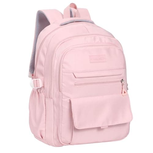 Phaoullzon Teen Girls School Backpack for Boys, College Aesthetic Laptop Bookbag for Women,Pink