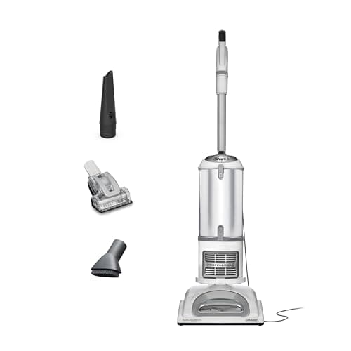 Shark | Upright Vacuum Cleaner | Navigator Lift-Away | Swivel Steering | HEPA Filter | Vacuum for Pet Hair | Crevice Tool & Dusting Brush Included | For Carpets & Hard Floors | White/Silver | NV356E