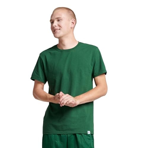 Russell Athletic mens Cotton Performance Short Sleeve T-shirt T Shirt, Dark Green, X-Large US