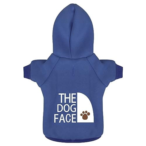 Paiaite Blue Chihuahua Dog Hoodie: Keep Your Pup Warm and Stylish with a 'The Dog Face' Printed Sweatshirt, Pet Clothes, and Sweater Coat All in One - Perfect for Winter and Cool Summer Nights! XS