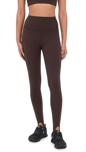 SPLITS59 Women's River High Waist Airweight Stirrup Leggings, Dark Chocolate, Brown, S