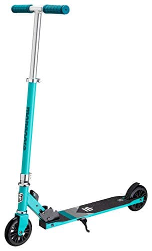 Mongoose Trace 120 Kick Scooter for Youth Adult Boys and Girls, Lightweight, Quick-Release & Easy Folding Scooter, With 120mm Wheels, Kickstand, Teal