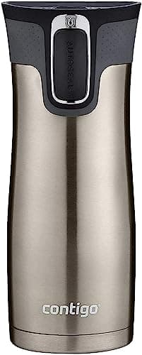 Contigo West Loop Stainless Steel Travel Mug with AUTOSEAL Lid, 16oz., Stainless Steel/Black