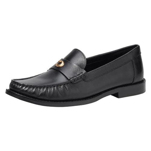 Coach Women's Jolene Leather Loafer, Black, 8