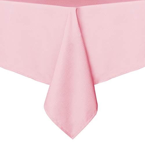 sancua Rectangle Tablecloth - 60 x 84 Inch - Stain and Wrinkle Resistant Washable Polyester Table Cloth, Decorative Fabric Table Cover for Dining Table, Buffet Parties and Camping, Pink