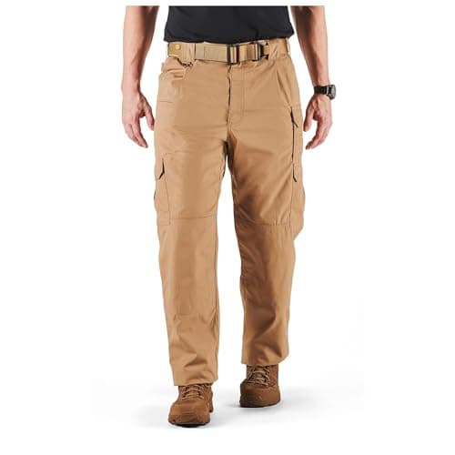 5.11 Tactical Cargo Pants for Men, Taclite Pro Ripstop Mens Work Pant, Lightweight Performance, Coyote, 36W x 30L, Style 74273ABR