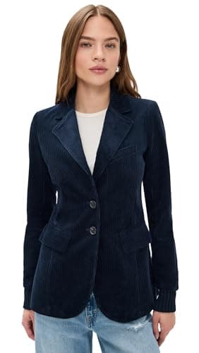 Favorite Daughter Women's The Cord City Blazer, Navy, Blue, M