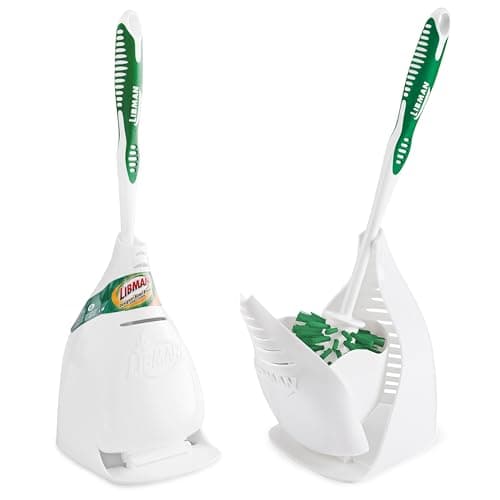 Libman Designer Bowl Brush and Caddy - 2 Pack - Toilet Brush and Holder Set, Non-Scratch, Bathroom Brush, Hygenic Caddy with Drying Slits