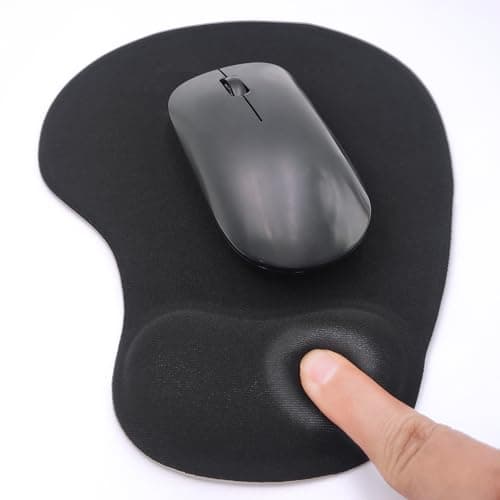 JYWYBF Ergonomic Mouse Pad with Wrist Rest, Gel Wrist Support Mousepad, Pain Relief Laptop Computer Mouse Pad, Non-Slip Mouse Pads for Office & Home (Black)