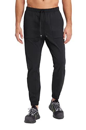 Fabletics Men's The One Jogger, Quick-Dry, Hidden Pockets, Zip Pockets, UPF Protection, Anti-Stink, Lightweight, M/Regular 29 in | 29, Black