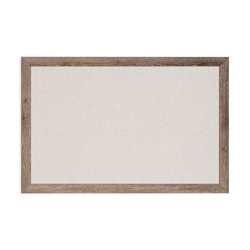 U Brands Linen Bulletin Board, 35"x23", Rustic Wood Style Frame, Industrial Grade Pinning Surface