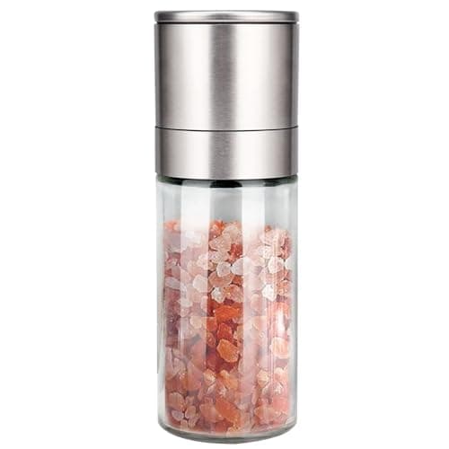 Gulex® Salt Grinder Pepper Mill, Refillable, Adjustable Coarseness Black Pepper Grinder, Stainless Steel Sea Salt Shaker with Ceramic Rotor(Seasoning not included)