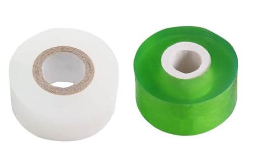 1.2inch Grafting Tape for Floral Fruit Trees Stretchable Garden Grafting Tape Plants Repair Tapes Poly Budding Tape Seedling Graft (White+Green)