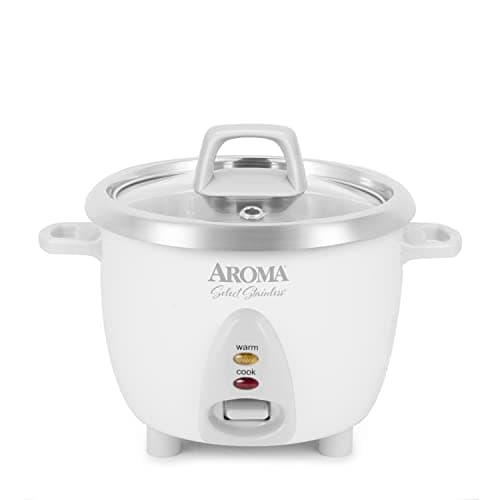 AROMA® 6-Cup(cooked) / 1.3Qt. Select Stainless™ Rice Cooker, Stainless Steel Inner Pot (ARC-753SG)