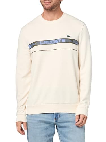 Lacoste Men's Branded Stripe Tennis Sweatshirt, Lapland, Medium