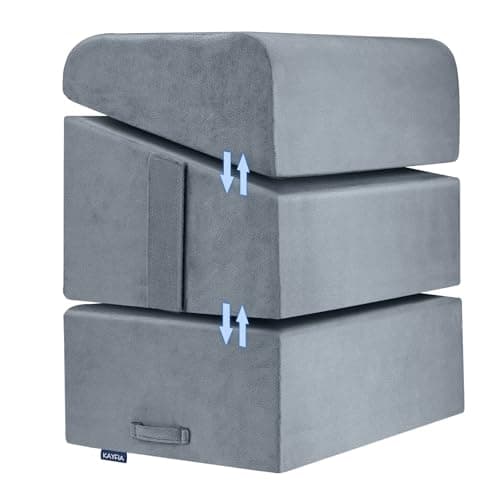 Kayfia 6 Adjustable Heights Foot Rest for Under Desk at Work, Ergonomic High-Density Bamboo Charcoal Foam Footrest, with Washable Cover, Multifunctional Leg Rest Back Pillow for Office Home