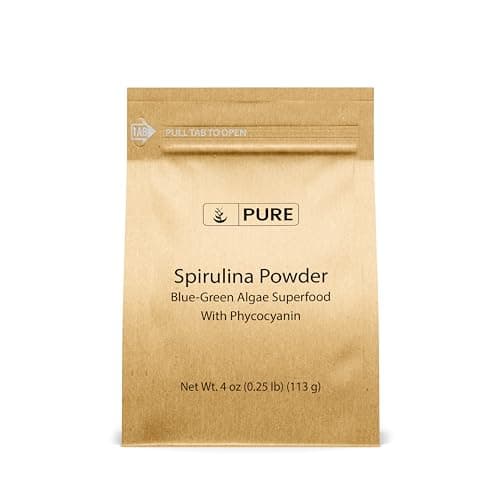 PURE ORIGINAL INGREDIENTS Spirulina Powder (4 oz) Green Algae Superfood with Phycocyanin