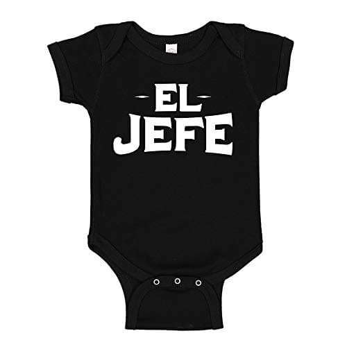 El Jefe (The Boss) Funny Spanish Baby Bodysuit Infant One Piece NB Black