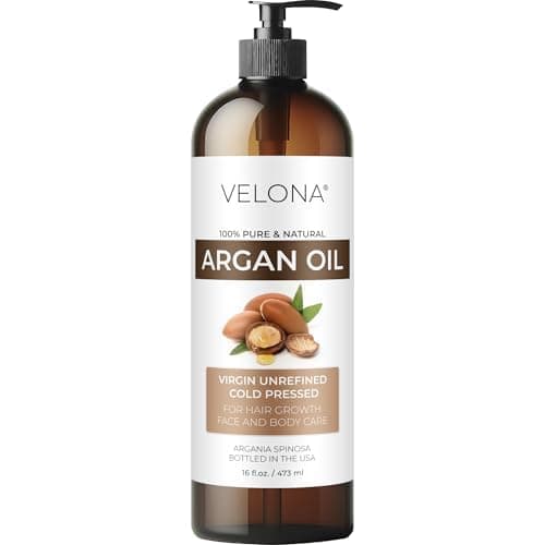 velona Argan Oil - 16 Fl Oz | Morocco Oil | Stimulate Hair Growth, Skin, Body and Face Care | Nails Protector | Unrefined, Cold Pressed | Cap Kit…