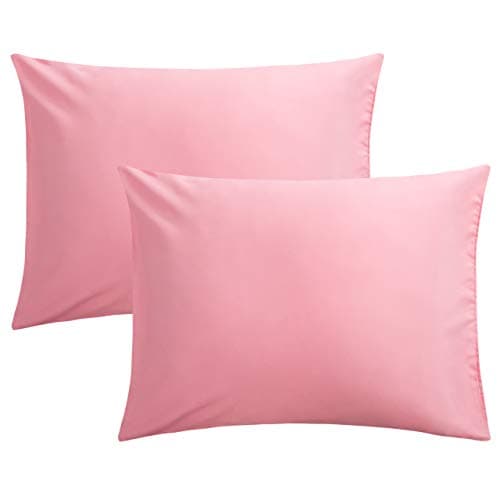 FLXXIE Microfiber Pillow Cases Standard Size, Soft Pillowcases with Envelope Closure, Wrinkle, Stain Resistant Pillow Covers, 20x26, Pink