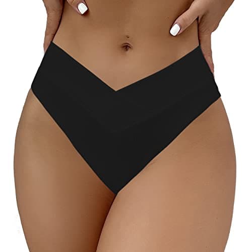 SherryDC Women's V Cut High Waisted Bikini Bottom High Leg Cut Swimsuit Bathing Suit Bottoms