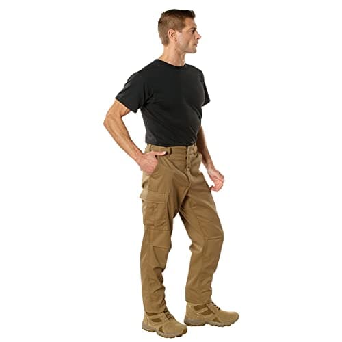 Rothco Tactical BDU Pants – Rugged Cargo Outdoor Hiking EDC Work Uniform, Coyote Brown, M