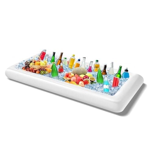 AITUOSI Inflatable Ice Serving Buffet Bar with Drain Plug - BBQ Picnic Pool Party Supplies Buffet Salad Food & Drinks Tray for Party Picnic & Camping (Pack of 1, 53 x 25.6 inches)