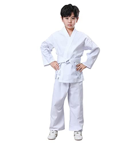 JUST YEARN Karate Gi for Kids & Adults Lightweight Students Karate Uniform Sets with Belt for Martial Arts trainning