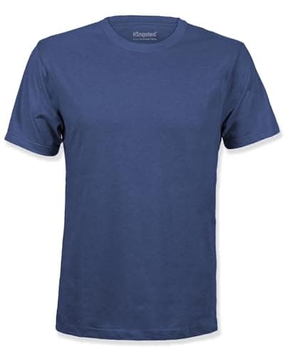 Kingsted Navy Blue T-Shirts for Men - Royally Comfortable - Super Soft Cotton Blend - Short Sleeve Tagless Crewneck (Single, Navy, Large)
