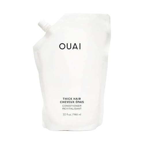 OUAI Thick Hair Conditioner Refill - Moisturizing Conditioner for Dry, Frizzy Hair - Keratin, Marshmallow Root, Shea Butter and Avocado Oil - Paraben, Phthalate and Sulfate Free Hair Care - 32 oz