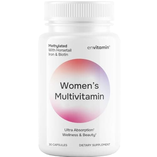envitamin Womens Methylated Multivitamin Multimineral Horsetail, Iron, Biotin Complex with L Methylfolate for Ultra Absorption