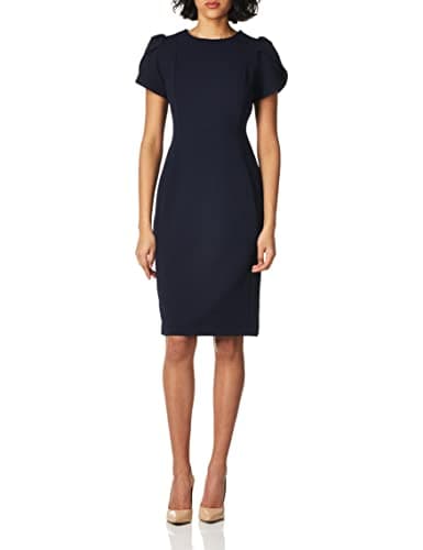 Calvin Klein Women's Tulip Sleeved Sheath Dress, Indigo, 16