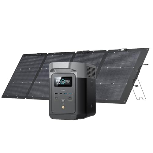 EF ECOFLOW Solar Generator DELTA2 with 220W Solar Panel, LFP(LiFePO4) Battery, Fast Charging, Portable Power Station for Home Backup Power, Camping & RVs