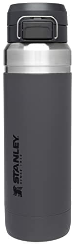 Stanley Quick Flip GO Water Bottle 36 oz | Push Button Lid | Leakproof and Packable for Travel and Sports | Insulated Stainless Steel | BPA-Free | Charcoal