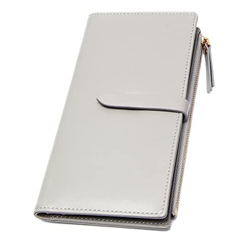 YOUBDM Slim Wallets for Women Credit Card Holder RFID Bifold Clutch Wallets Checkbook with Zipper Pocket