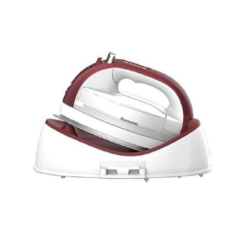 Panasonic Red 360 Freestyle Cordless Iron NI-QL2000R - Cordless Steam Iron for Clothes with Ceramic Charging Base, Vertical Steam Irons, Compact Heavy Duty Press Ironing Machine, 1700 Watts