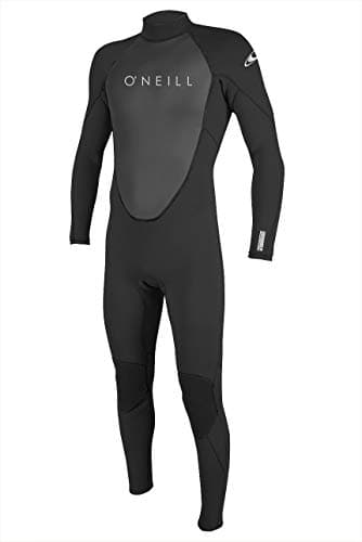 O'Neill Men's Reactor-2 3:2mm Back Zip Full Wetsuit, Lightweight Warmth with Good Flexibility for Surfing, Paddleboarding, Kayaking, Black/Black, Large