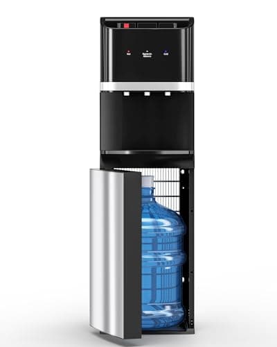 Manastin Bottom Loading Water Cooler Dispenser for 5 Gallon Bottles, Stainless Steel Water Cooler with 3 Temperature Settings - Hot, Cold & Room Water, Ideal Design for Home & Office,Shadow Black