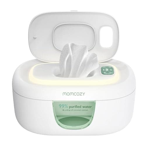 Momcozy Baby Wipe Warmer, Innovative Spring Design, Large Capacity Wipes Dispenser, Fast and Even Heating, 4 Modes of Temperature Heating Control, Diaper Wipe Warmer with Night Light