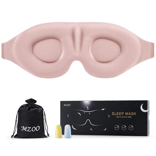 MZOO Luxury Sleep Eye Mask for Side Sleeper Men Women, Zero Eye Pressure 3D Sleeping Mask, Light Blocking Patented Design Night Blindfold, Soft Eye Shade Cover for Travel, Pink