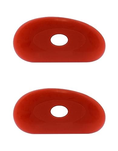 Red Soft Silicone Pottery - Pack of 2 | Ultra-Soft Ceramic Sculpting Tool for Smooth Finishing and Removing Finger Marks | Essential Tool for Potters (Shape 1)